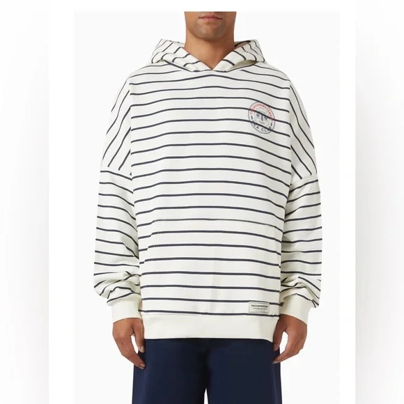 NWT THE GIVING MOVEMENT STRIPPED LOGO HOODIE IN ORGANIC COTTON blend s 2XL MEN